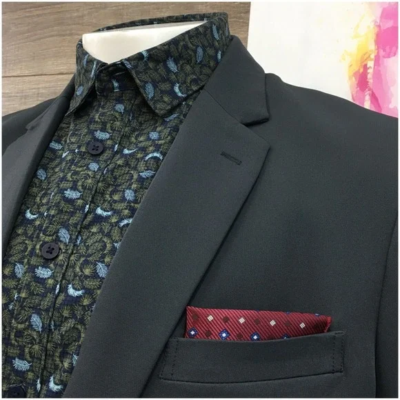 &COLLAR Mens‎ Blazer Sport Coat Casual Jacket Size 46 Performance Suit Stretch